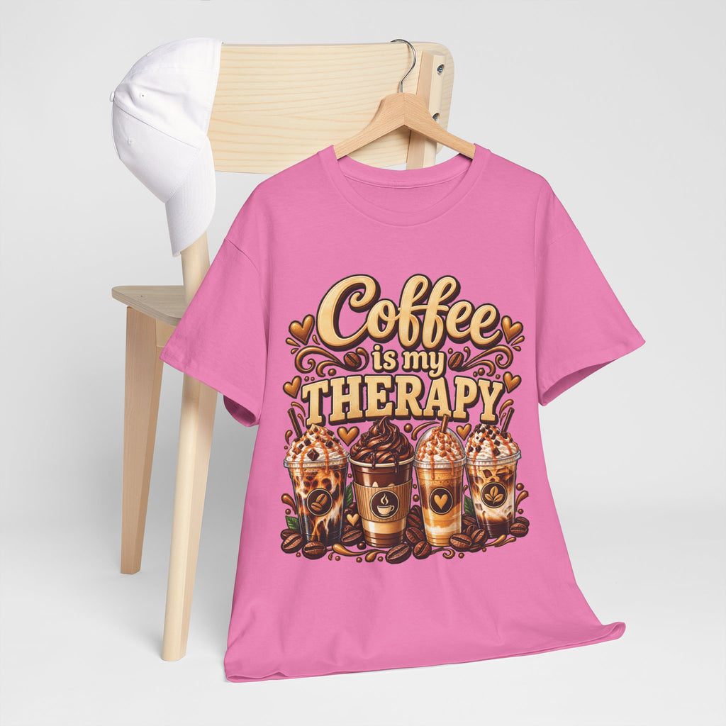 Coffee Is My Therapy T-Shirt | Coffee Cups Illustration, Cozy Beverage Tee