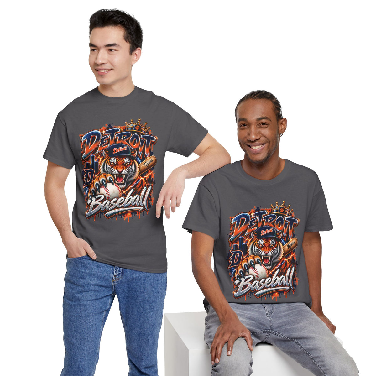 Detroit Tigers Tiger Baseball Tee | Vintage Mascot Detroit Baseball Shirt