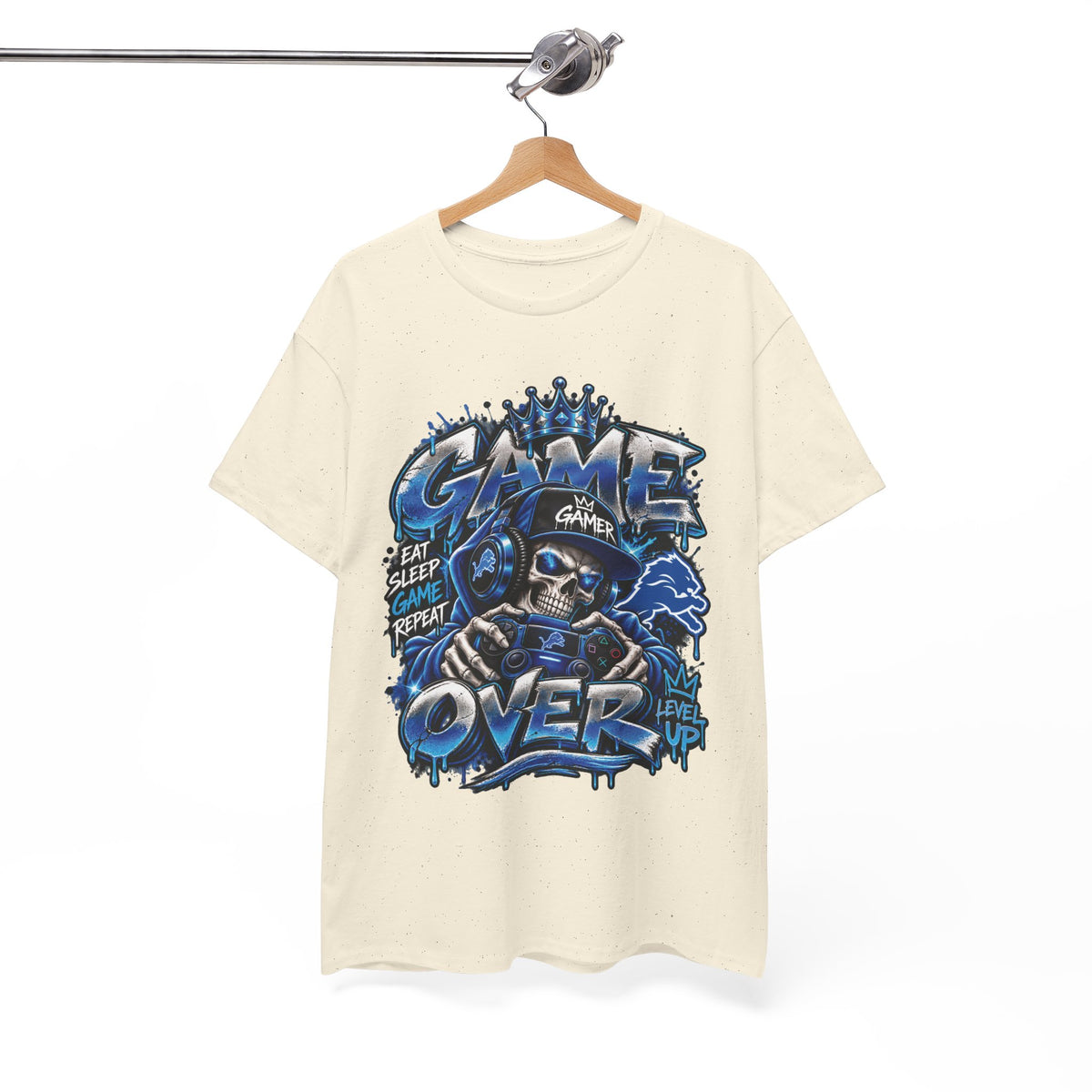 Game Over Skull Gamer Tee | Video Game Controller Graphic Shirt