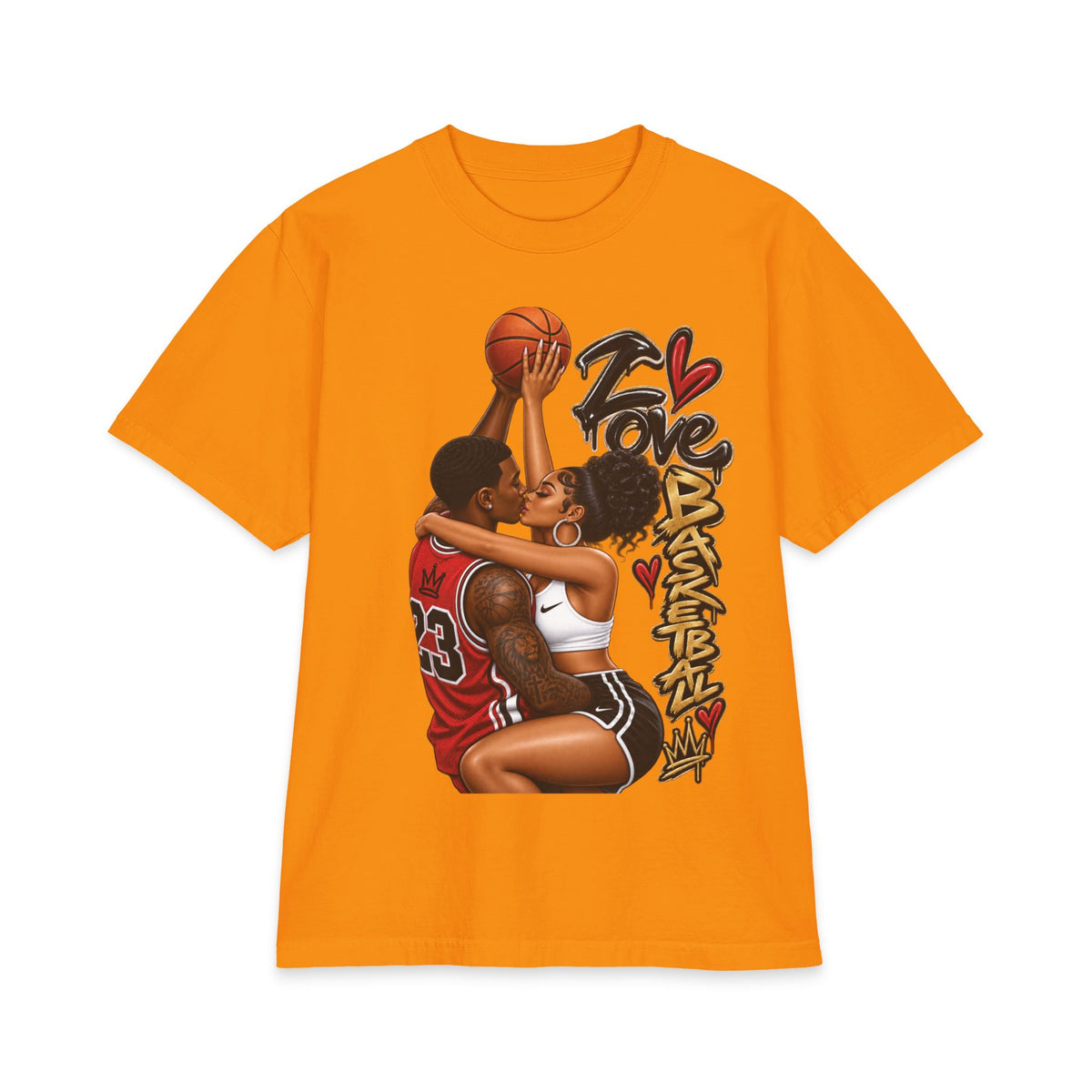 Love Basketball couple illustration Short Sleeve Tee | Basketball Romance