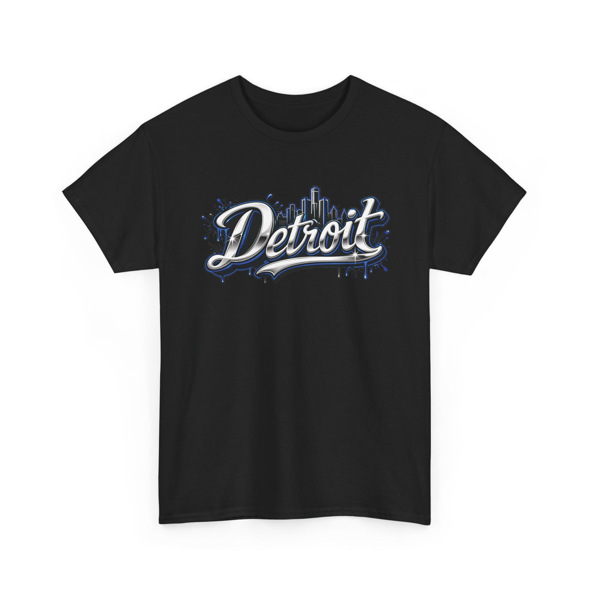 Detroit Script Tee | 313 Drip Skyline T-Shirt