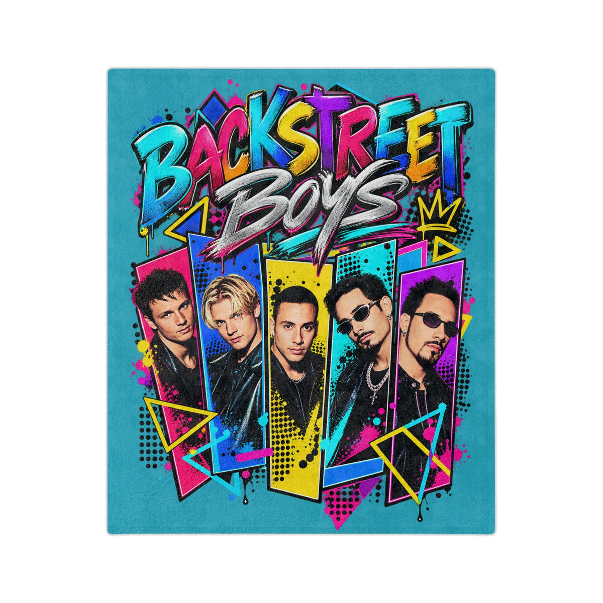 Backstreet Retro Pop Band Graphic Blanket | Velveteen Microfiber Blanket