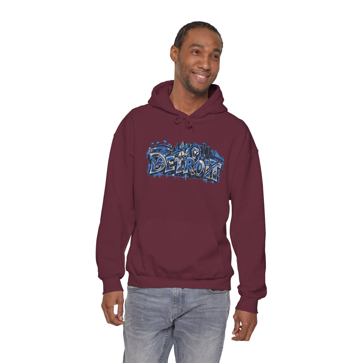 Detroit Graffiti Style Hoodie | City Skyline Street Art Pullover
