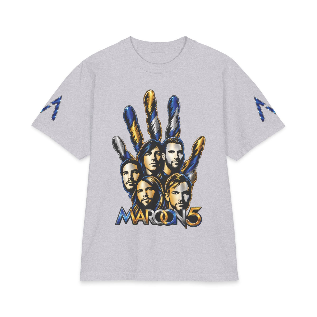 Handprint Portrait Maroon 5 Band Graphic T-Shirt | Rock Band Logo Tee