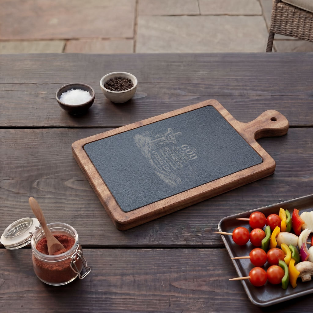 Christian Scripture Engraved Charcuterie Board | Cheese Set
