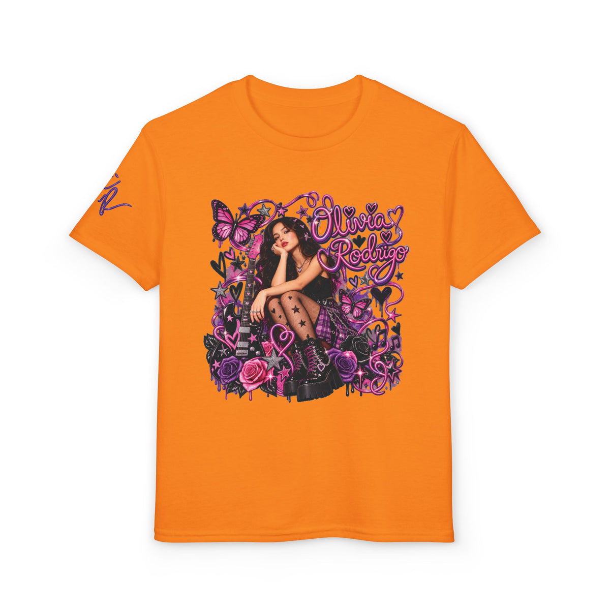 Olivia Rodrigo Tour Date List T-Shirt | Pop Star Tribute, Floral Butterfly Design