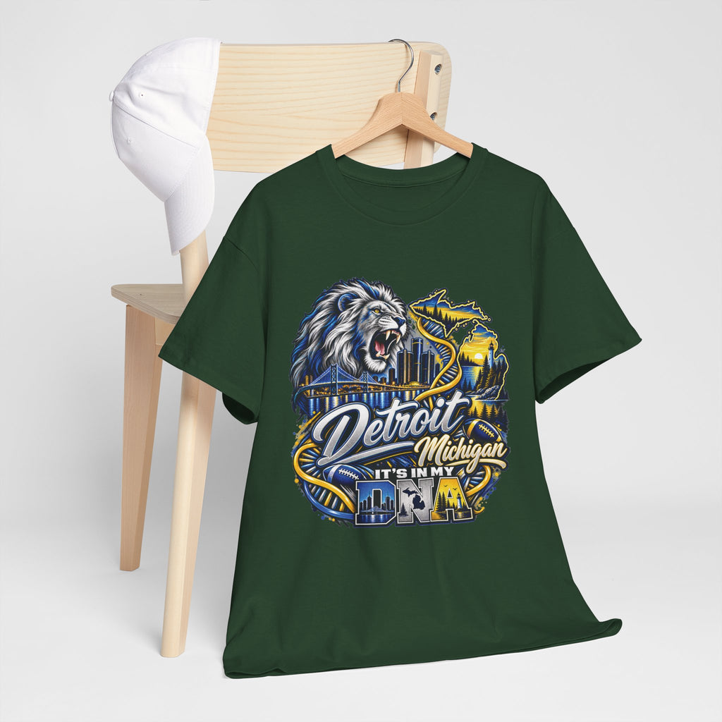 Detroit Michigan Lion Cityscape Graphic T-Shirt