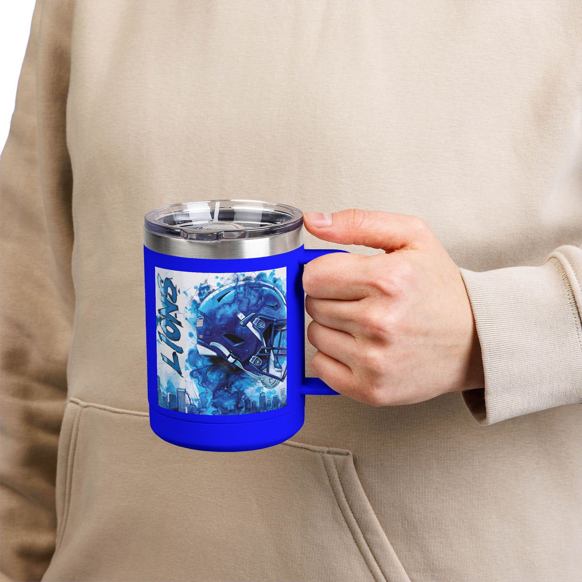 Blue Football Helmet Lions mug | 15oz Tumbler