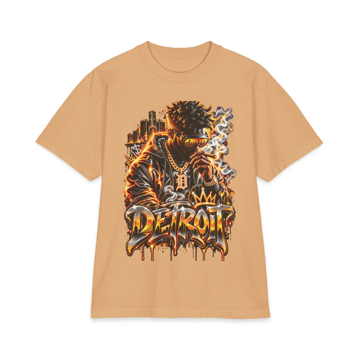 Detroit King Streetwear T-Shirt | Urban Graffiti Dripping City Design