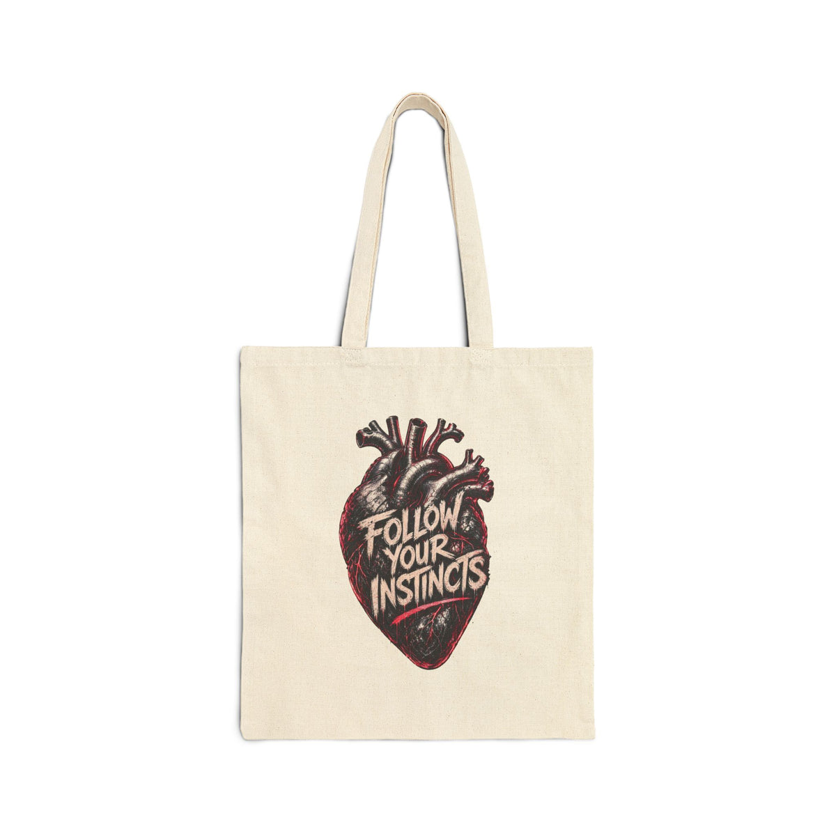 Anatomical Heart 'Follow Your Instincts' Tote Bag | Canvas Market Bag
