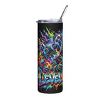 20oz Gaming Tumbler – Colorful Gamer Controller & Level Up Design