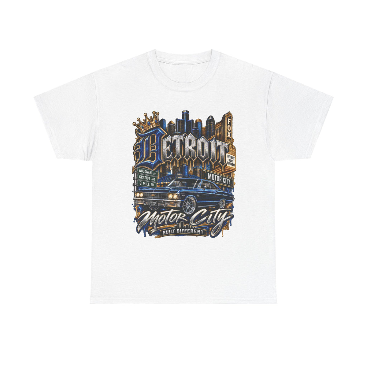Detroit Motor City Graphic Tee | Skyline, Classic Car, Vintage Signage