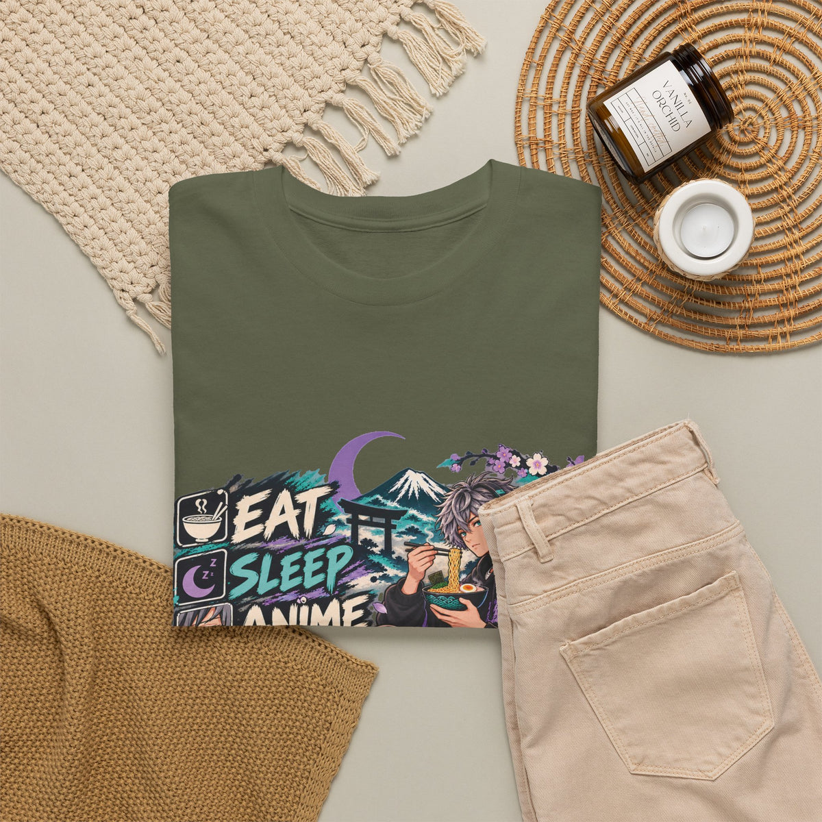 Eat Sleep Anime Gaming Repeat Video Game Graphic T-Shirt