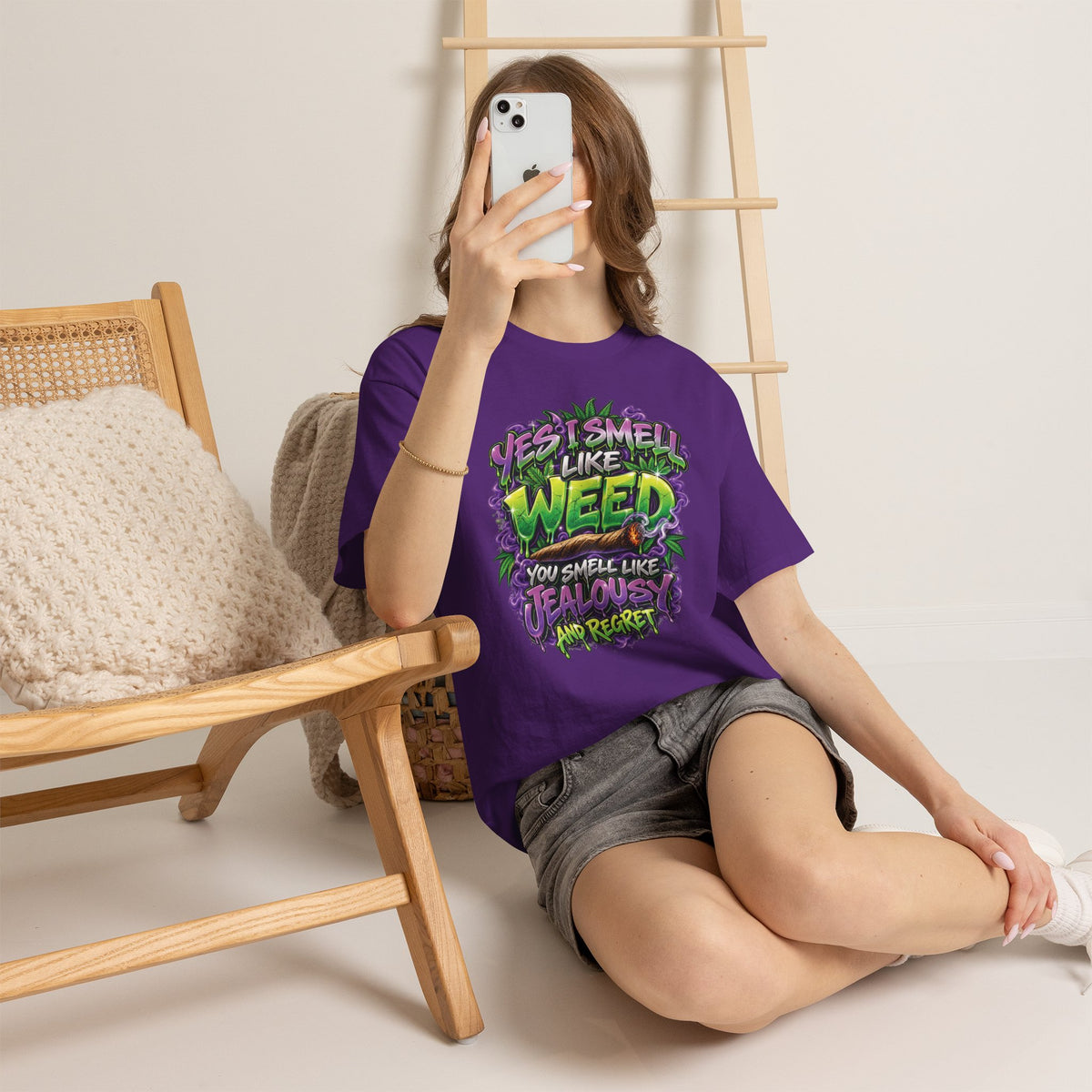 You Smell Like Weed T-Shirt | Cannabis Graphic Tee, Funny Stoner Slogan