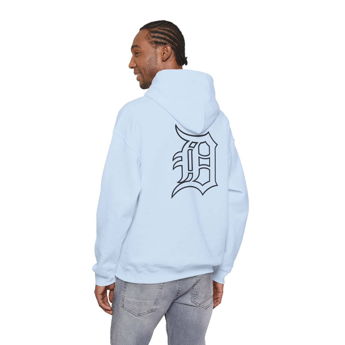 Detroit Basketball Graphic Hoodie | Vintage City Sports Logo, Front Collage Art