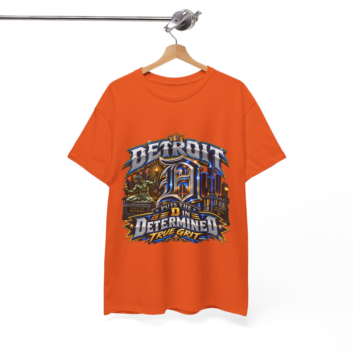 Detroit Determined design T-Shirt | Motor City D Pride, True Grit slogan
