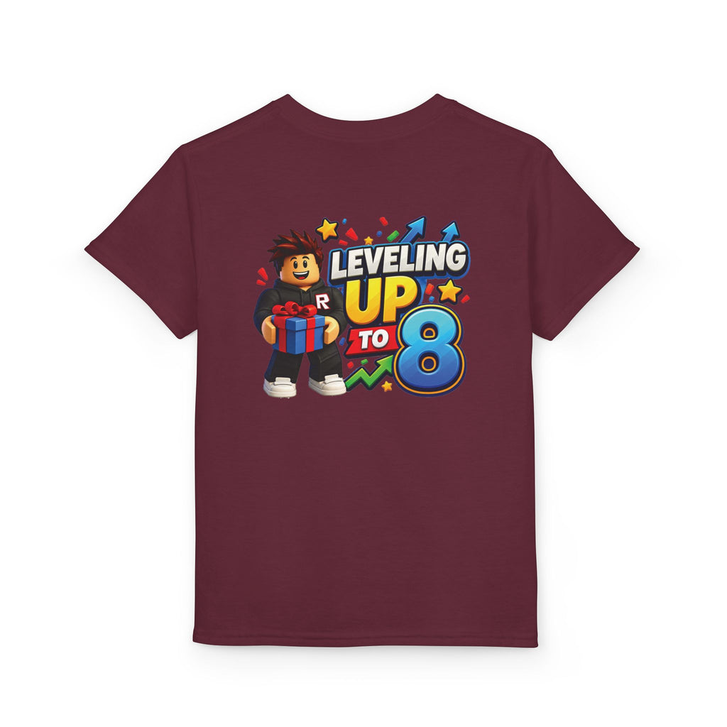 Roblox Birthday Youth T-Shirt – Leveling Up to 8 Gamer Birthday Shirt
