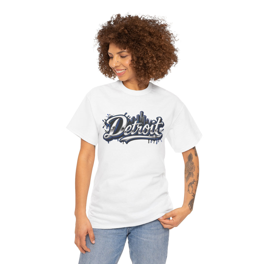 Detroit Script Tee | 313 Drip Skyline T-Shirt