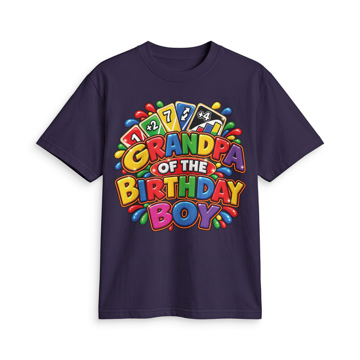 Grandpa of the Birthday Boy T-Shirt, Colorful Birthday Party Tee