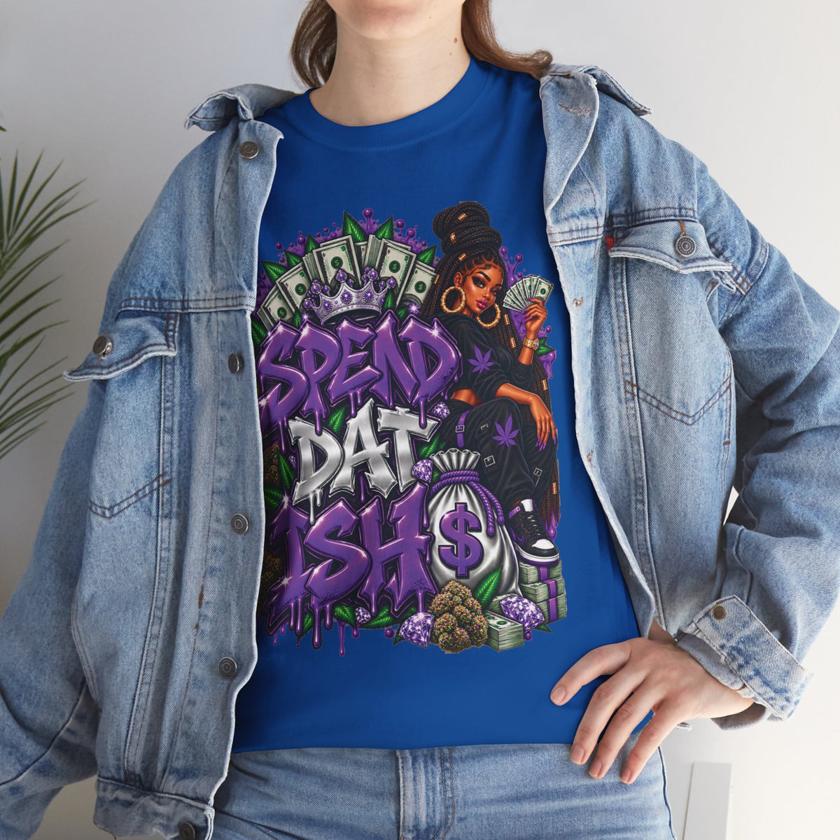 Spend Dat sh*t Tee | Graffiti Money Design, Purple Streetwear