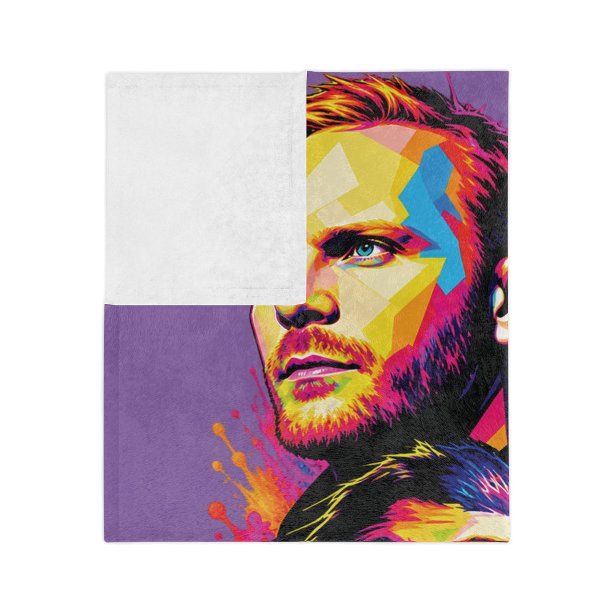 Coldplay band portrait Velveteen blanket | colorful pop art music throw