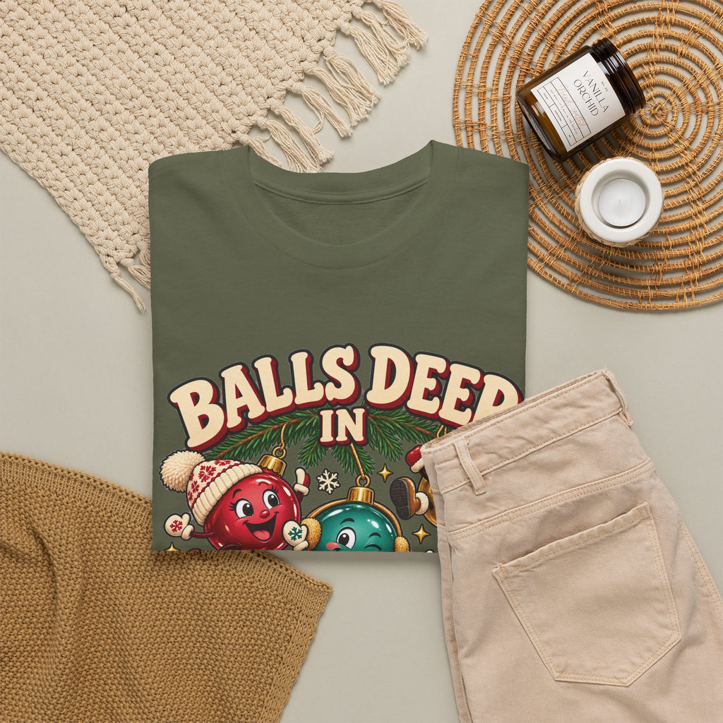 Balls Deep in Christmas Spirit Graphic Tee