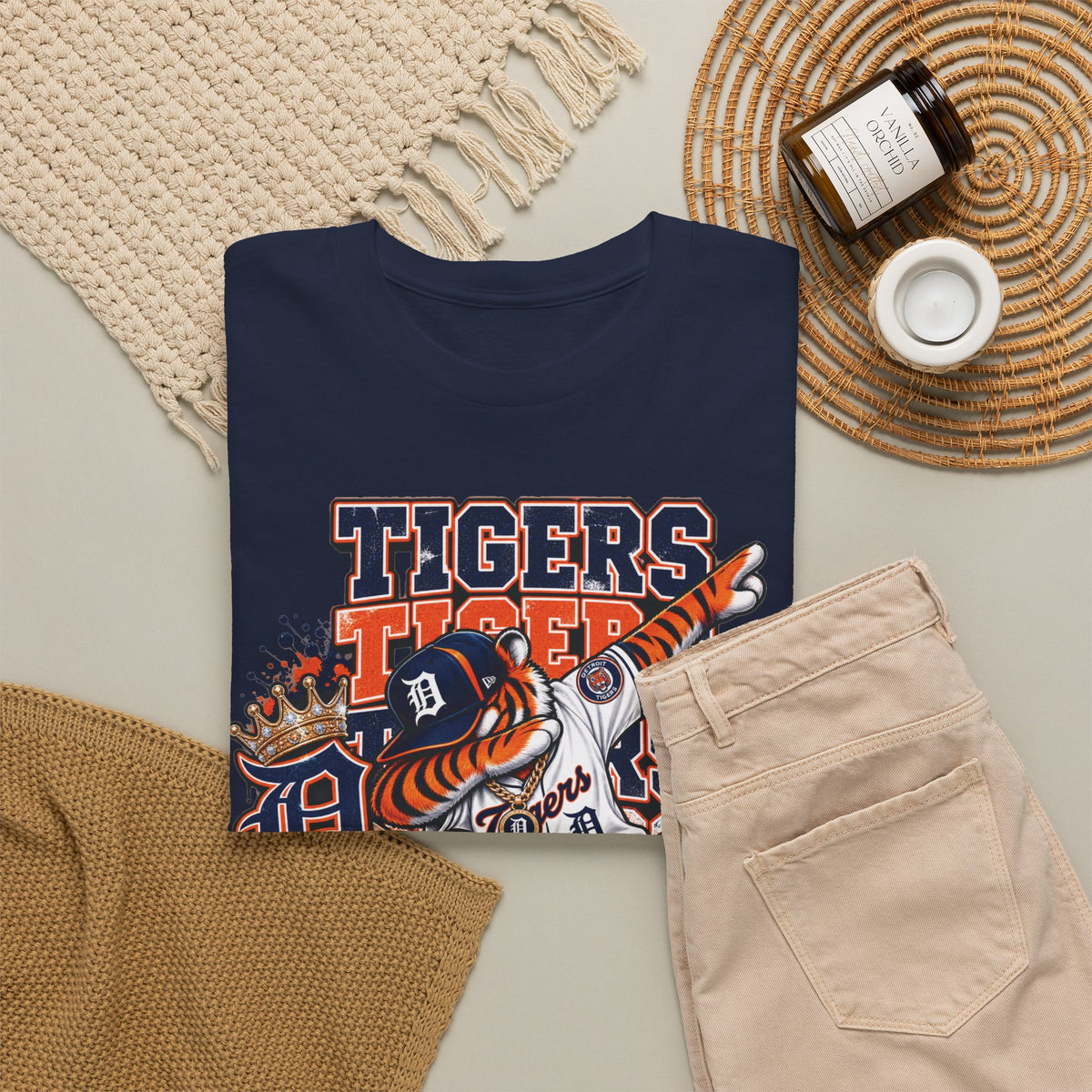 Detroit Tigers Mascot Baseball Tee | Vintage Tiger Batter Design