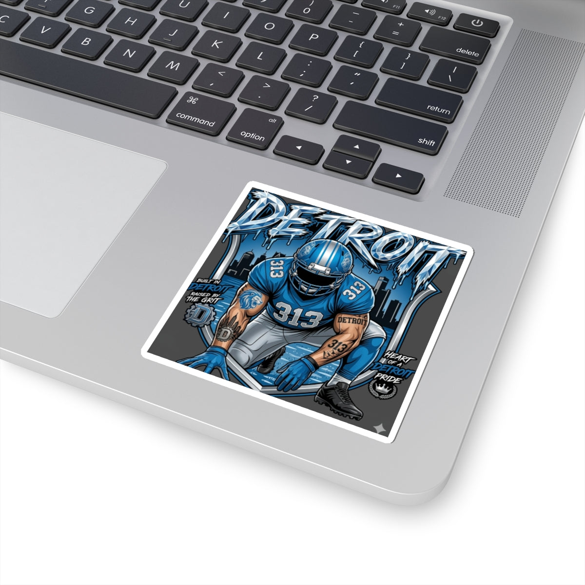 Detroit Football Player Sticker | 313 City Pride Kiss-Cut Sticker