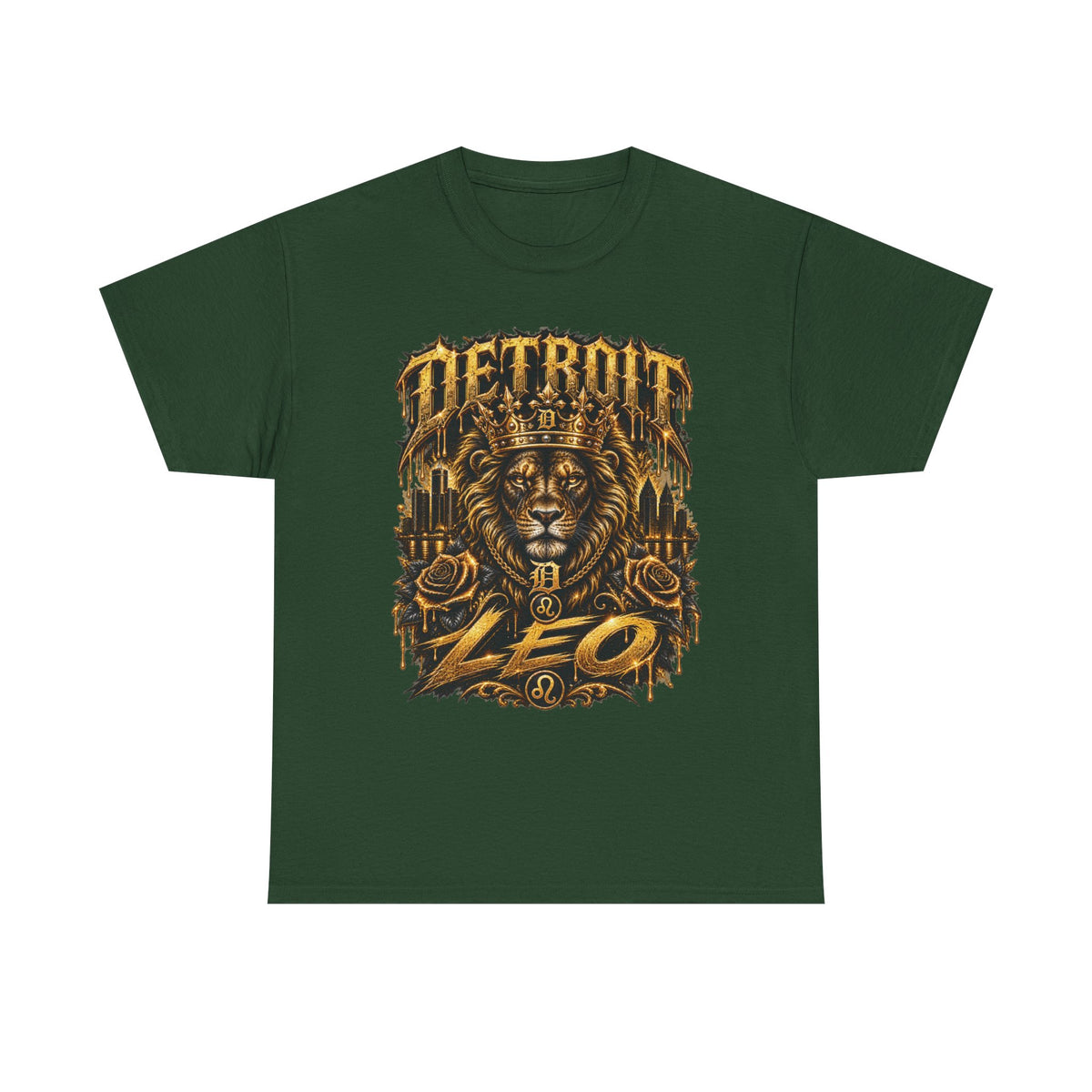 Detroit Lion Leo T-Shirt | Detroit Skyline Lion Graphic Tee