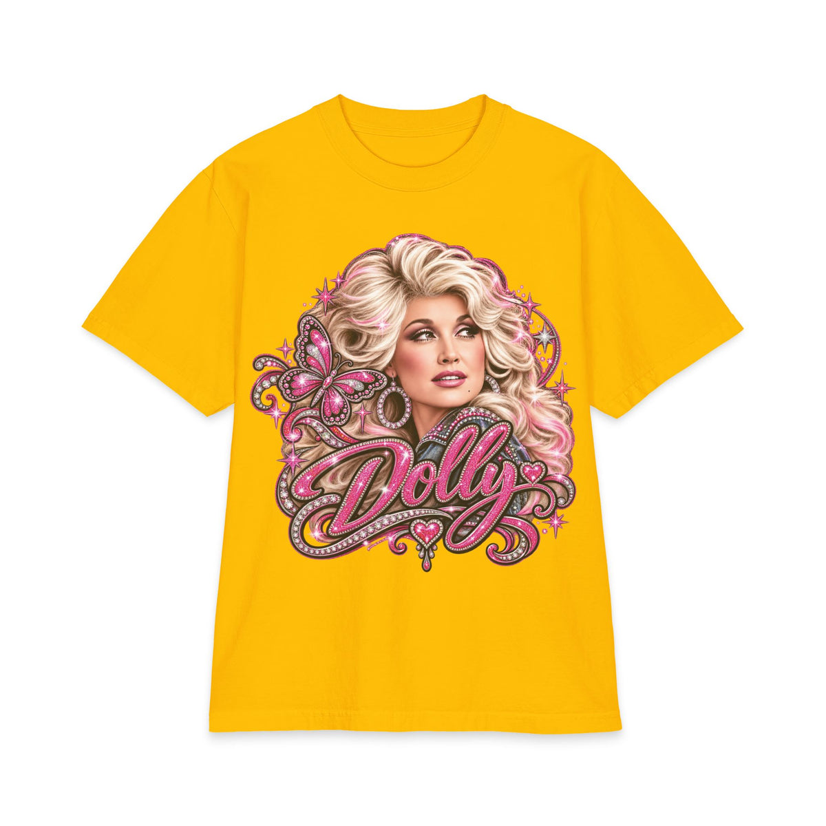 Retro Pink Dolly Portrait T-Shirt | Country Cowgirl Graphic Tee