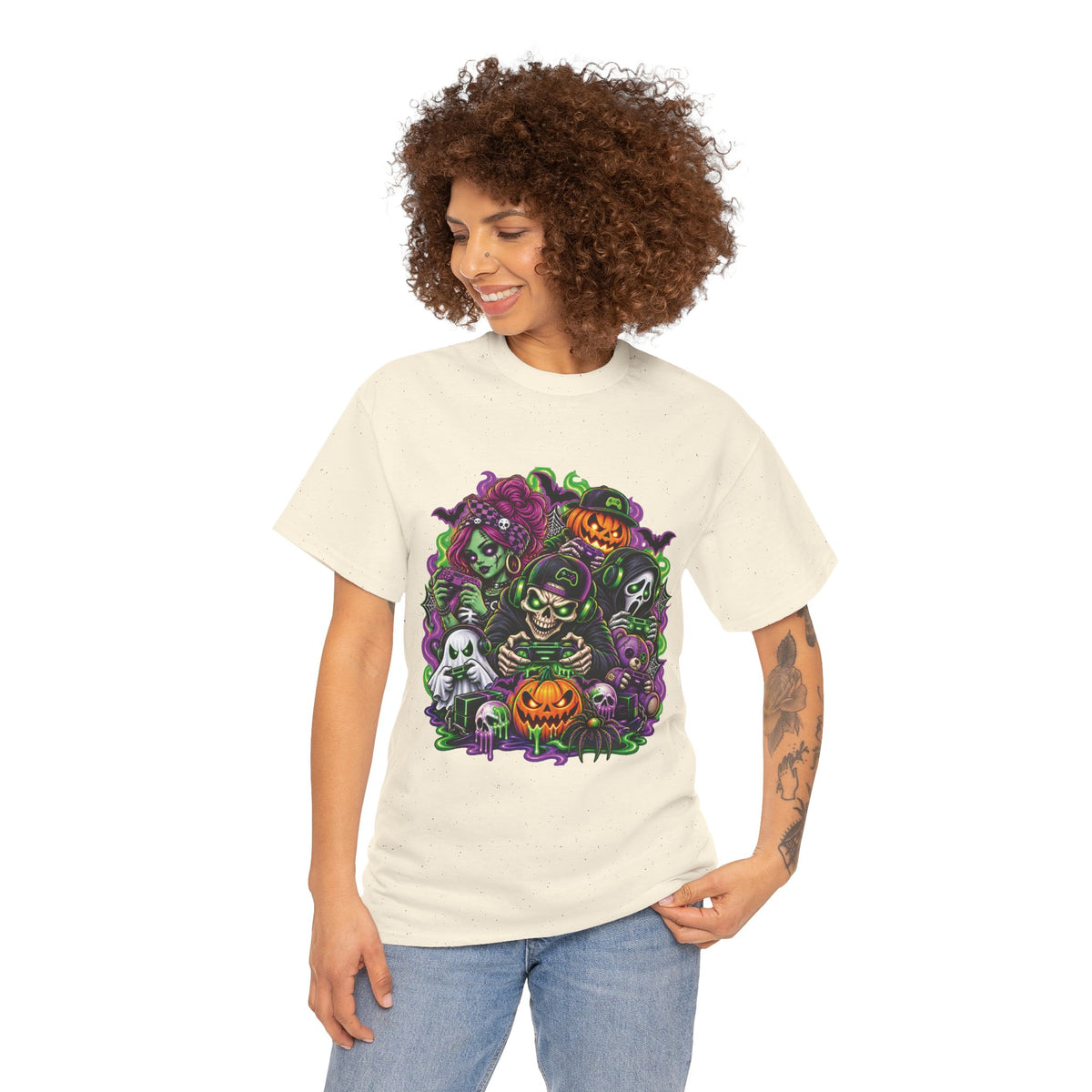 Spooky Halloween Monsters T-Shirt | Pumpkin, Ghost, Witch, Skeleton