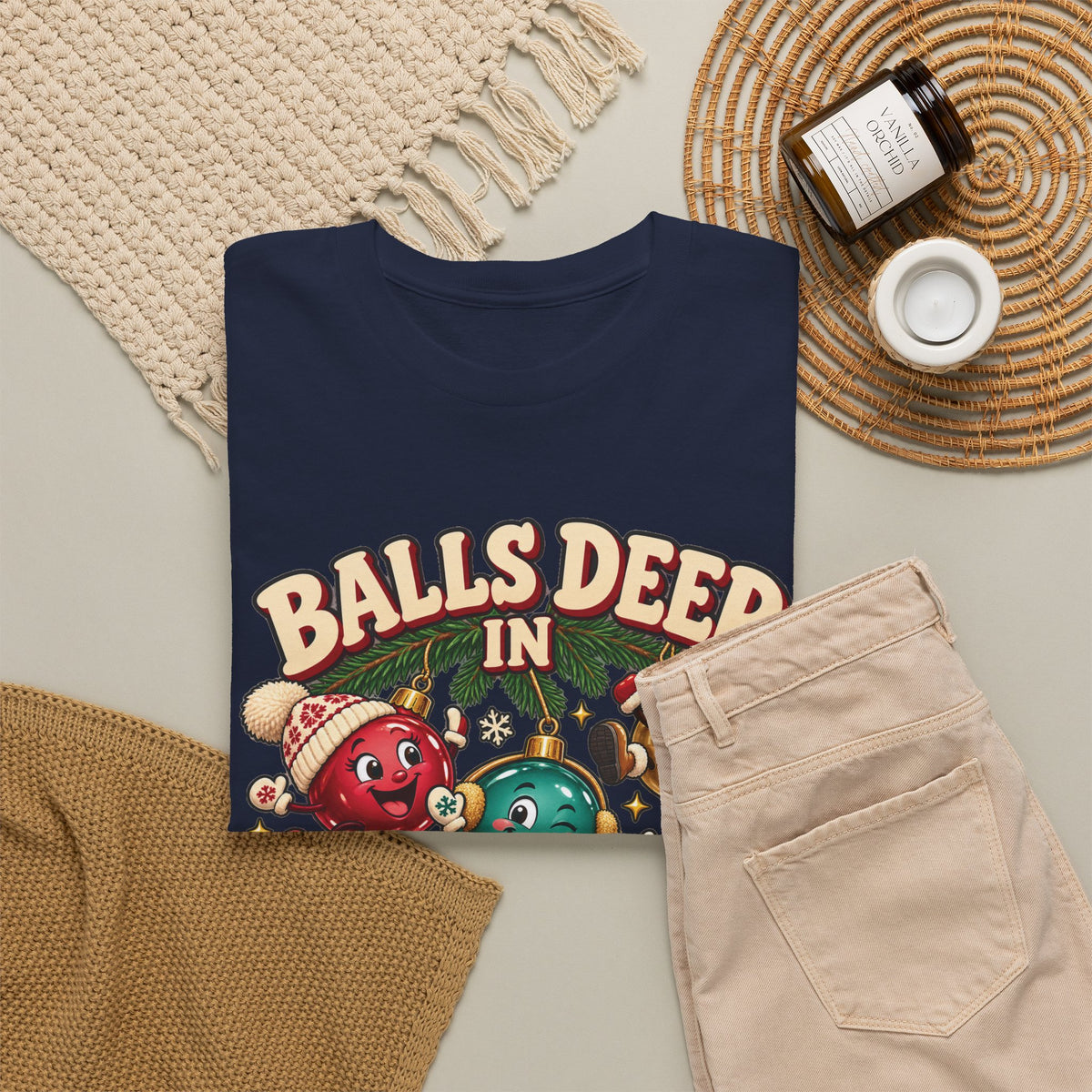 Balls Deep in Christmas Spirit Graphic Tee