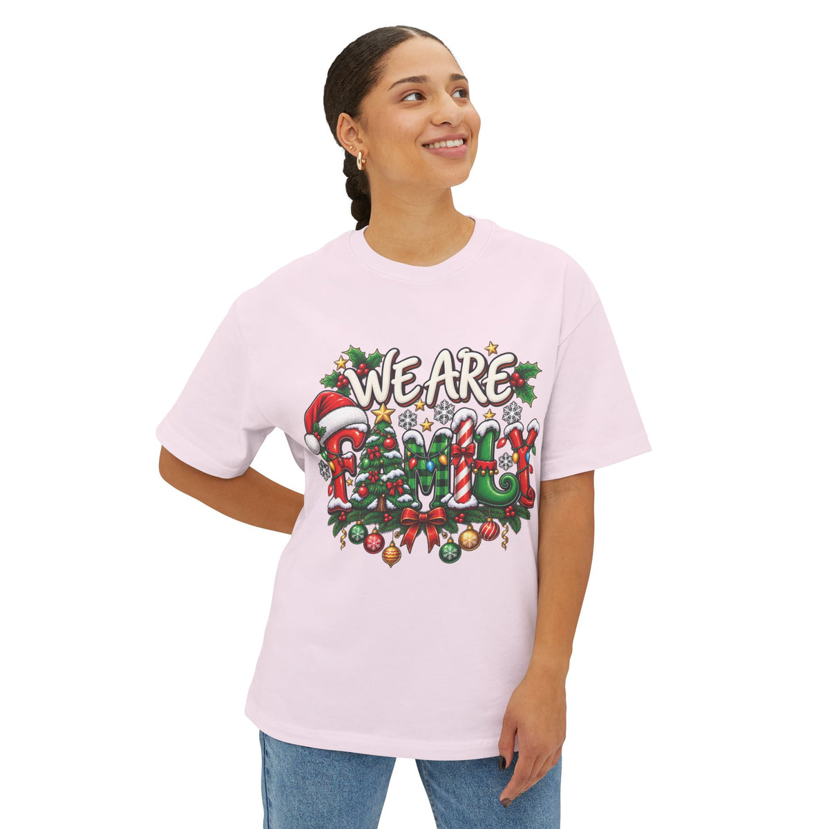 We Are Family Christmas T-Shirt | Holiday Family Shirt, Santa Holly Ornaments