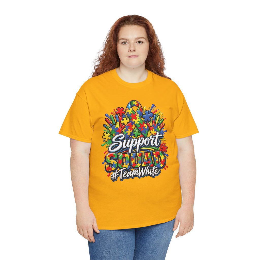 Support Squad T-Shirt | Autism Awareness Ribbon, Puzzle Heart Design