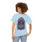 Grim Reaper Skull with Purple Flames T-Shirt | Gothic Death Quote Tee
