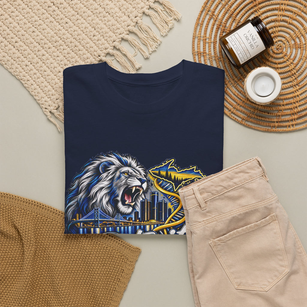 Detroit Michigan Lion Cityscape Graphic T-Shirt