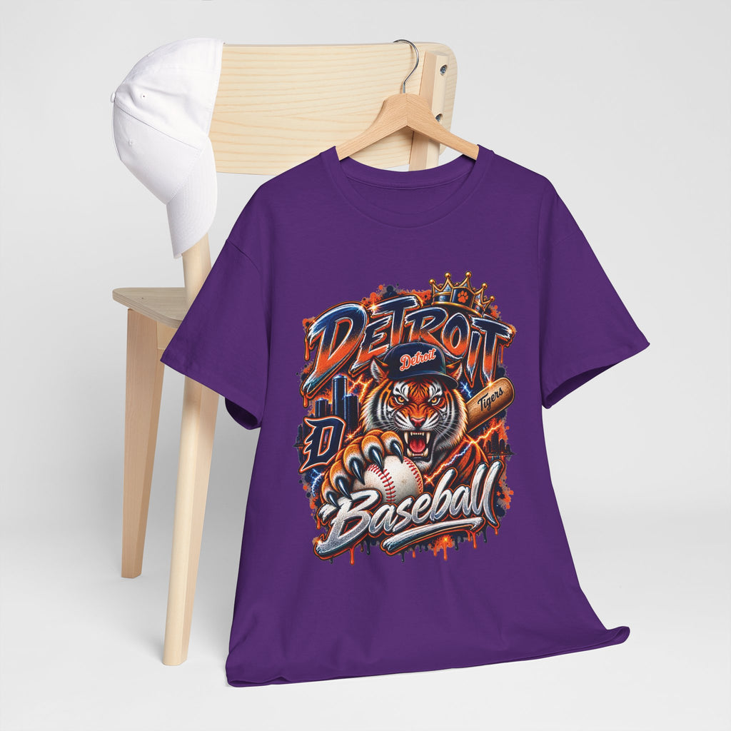 Detroit Tigers Tiger Baseball Tee | Vintage Mascot Detroit Baseball Shirt