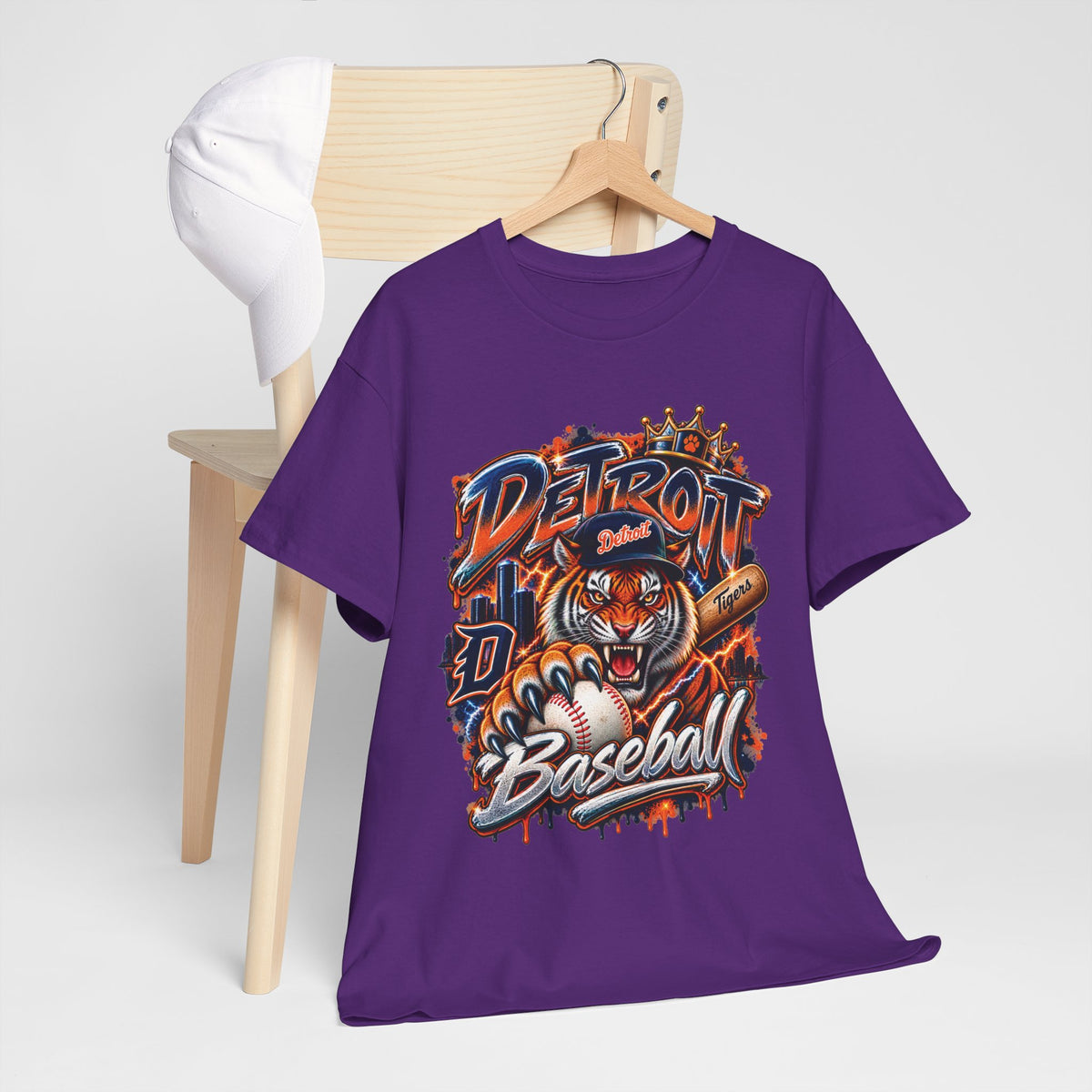 Detroit Tigers Tiger Baseball Tee | Vintage Mascot Detroit Baseball Shirt