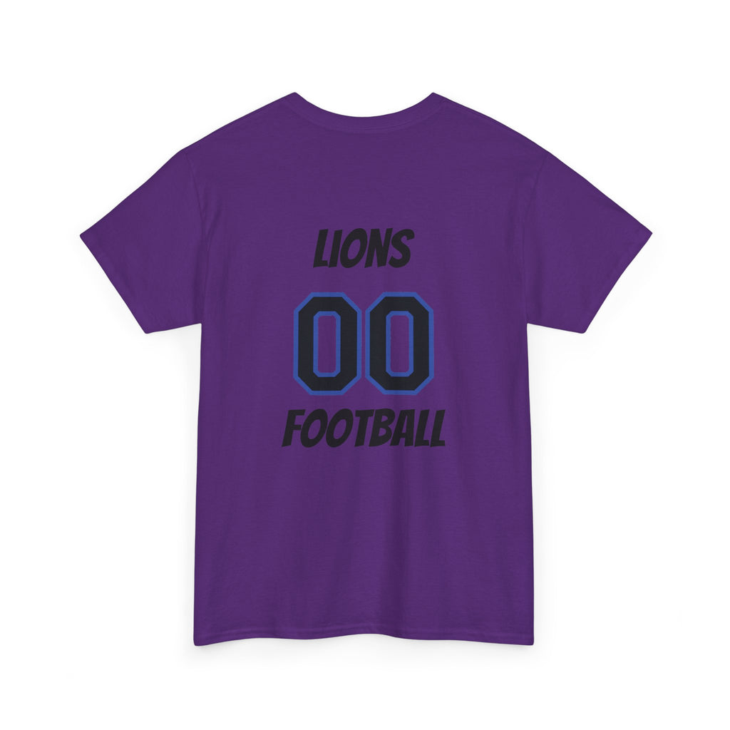 Detroit Lion Rider T-Shirt | Football Team Graphic Tee, Blue Mascot