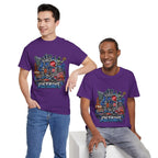 Detroit Skyline Collage T-Shirt | Motor City Landmarks, Vintage Neon Design