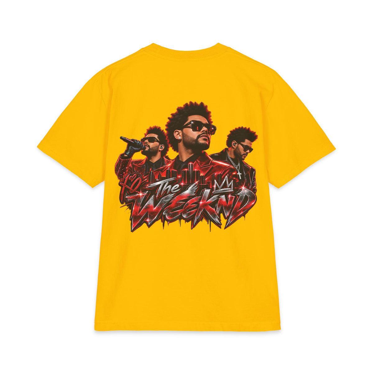 XO Heart Graffiti T-Shirt | Weeknd Triple Portrait Tee