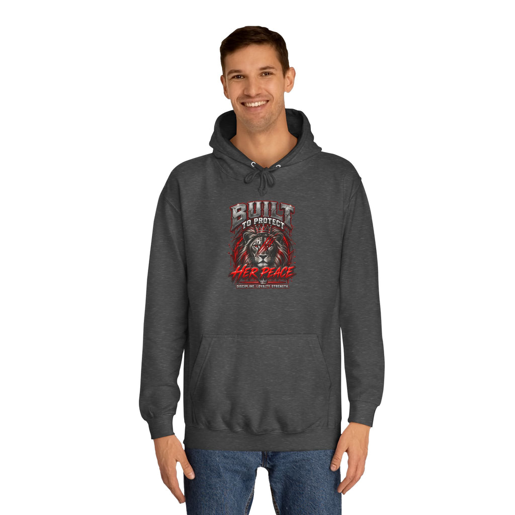 Built to Protect her Peace Couples College Hoodie