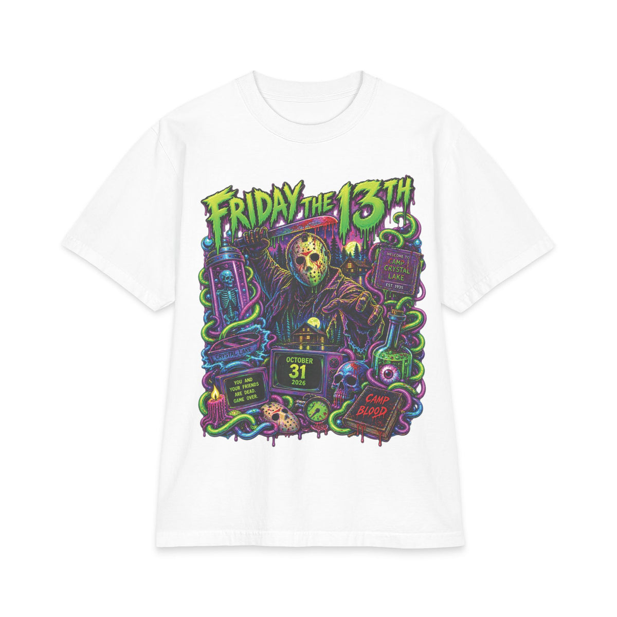 Friday the 13th Horror Graphic T-Shirt | Jason Masked Killer Tee