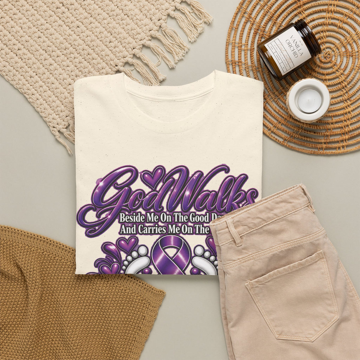 Never Walk Alone Lupus Ribbon Tee | Purple Awareness Ribbon, Support Shirt