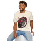 Posty Singer Portrait T-Shirt | Concert Mic Illustration, Red Black Grunge