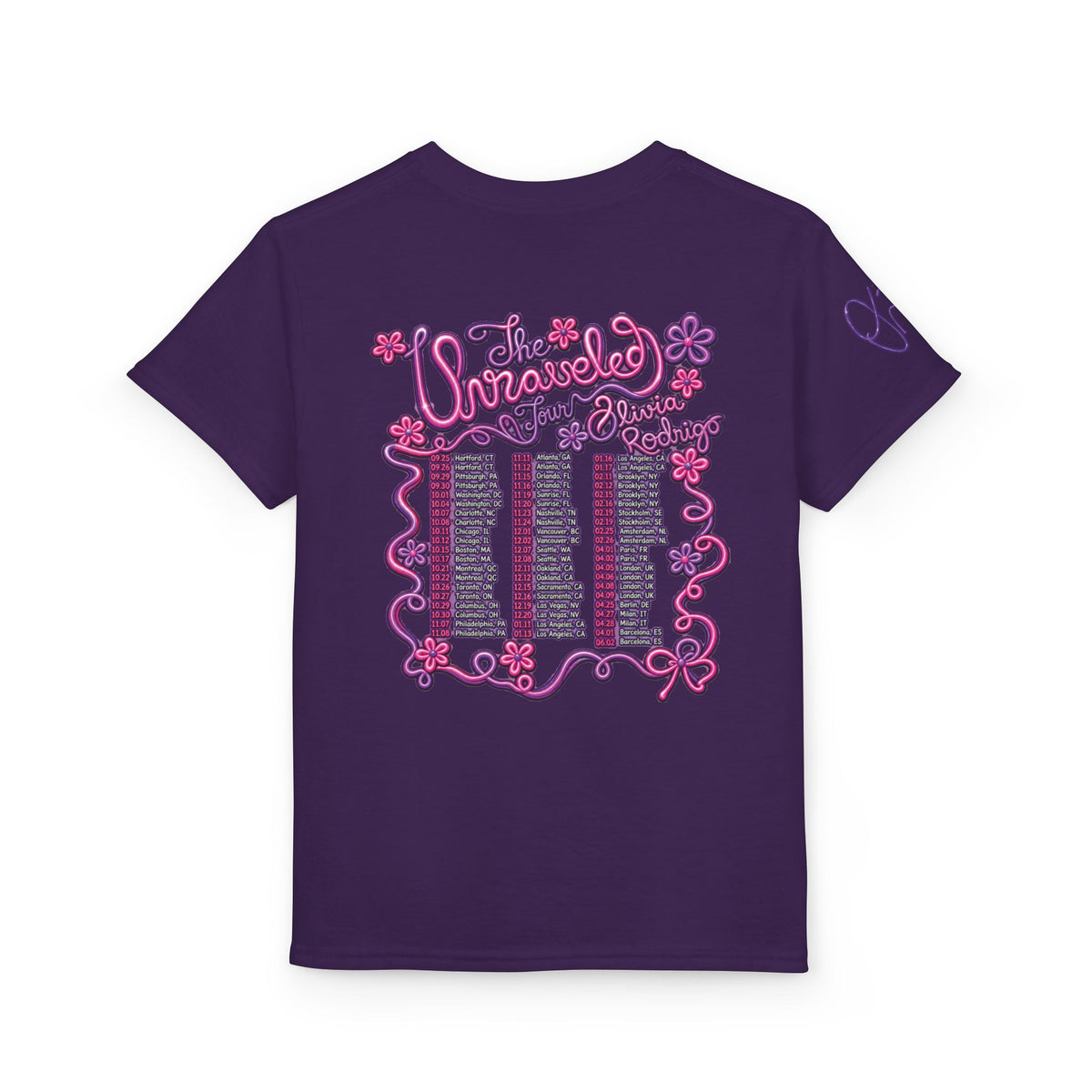 Olivia Rodrigo Pop Star Collage T-Shirt | Tour Dates Backprint