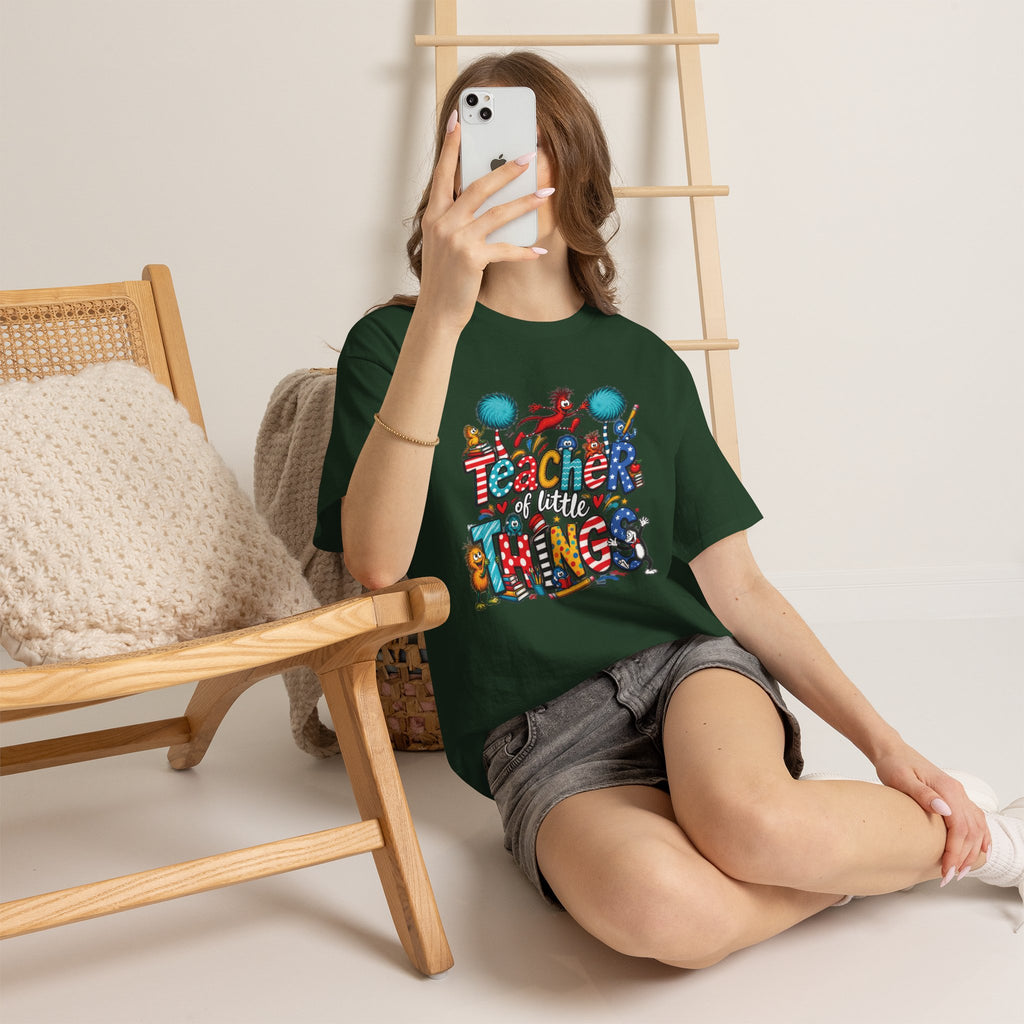 Teacher of Little Things T-Shirt | Colorful Dr. Seuss Style Kids Classroom Tee
