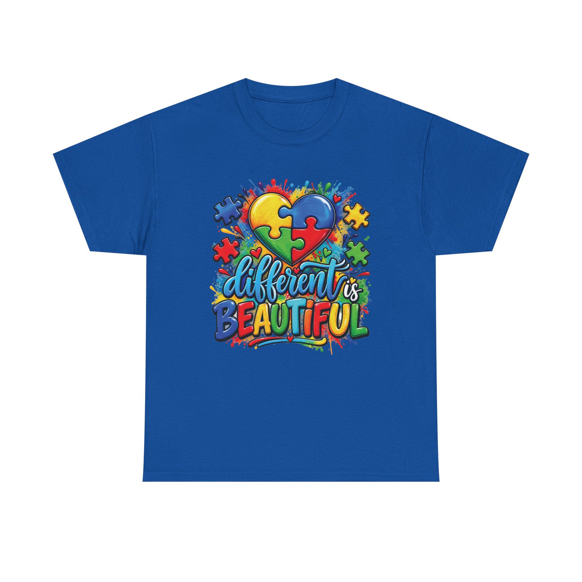 Different Is Beautiful Autism Puzzle Heart T-Shirt | Neurodiversity Awareness Tee