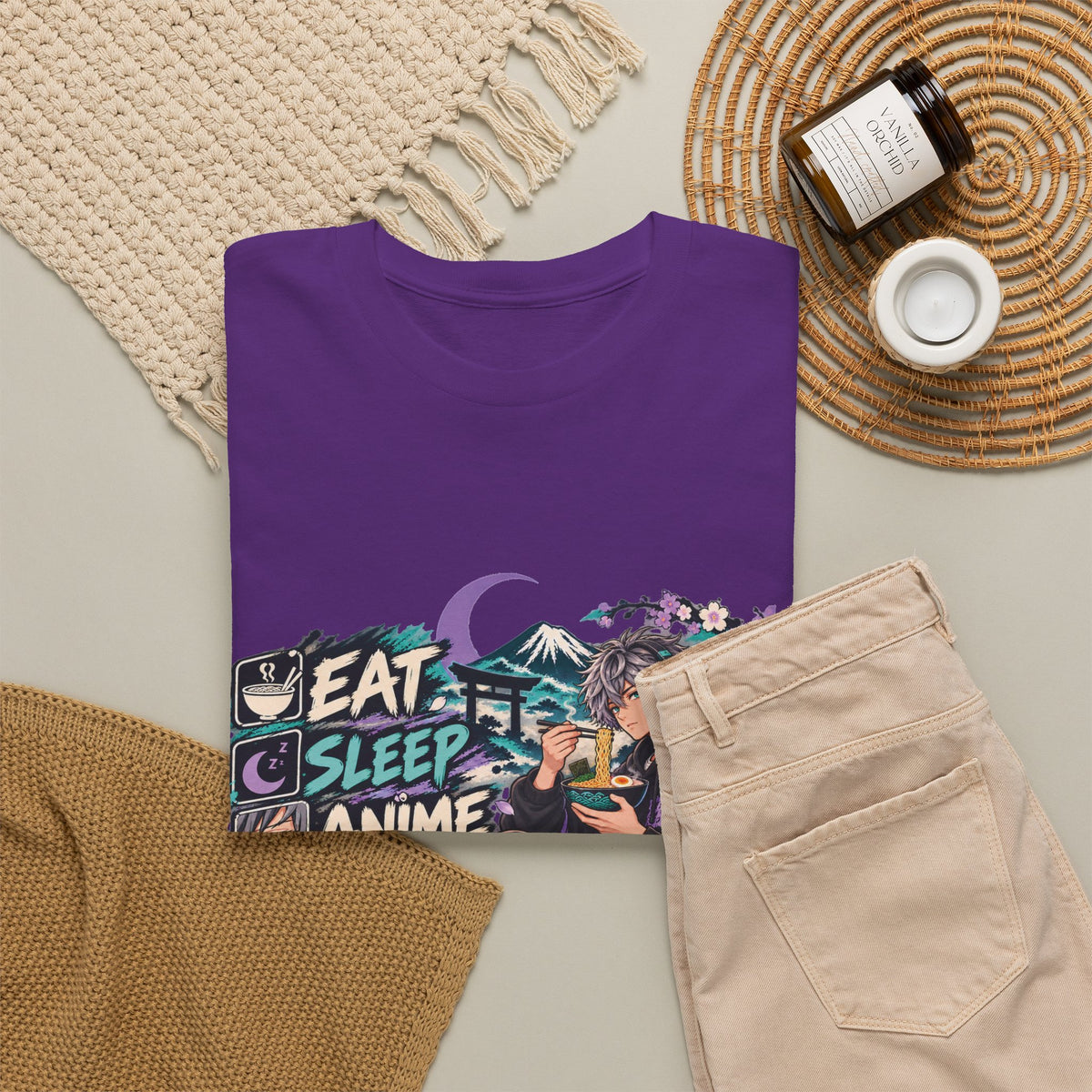 Eat Sleep Anime Gaming Repeat Video Game Graphic T-Shirt