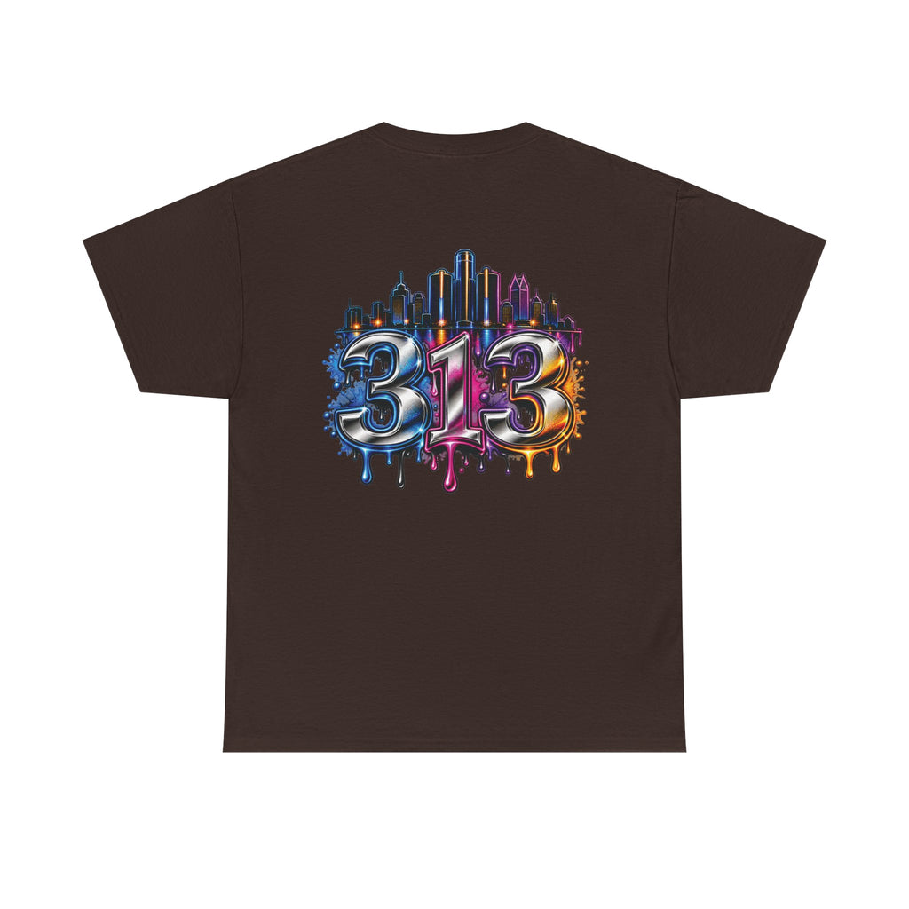 Detroit Script Tee | 313 Drip Skyline T-Shirt